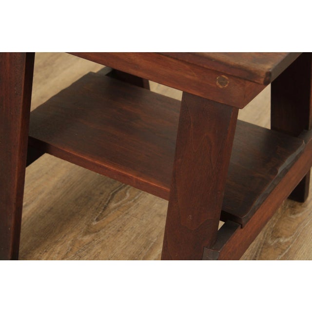 C.W. Davis Arts & Crafts Style Carved Side Table For Sale - Image 12 of 12