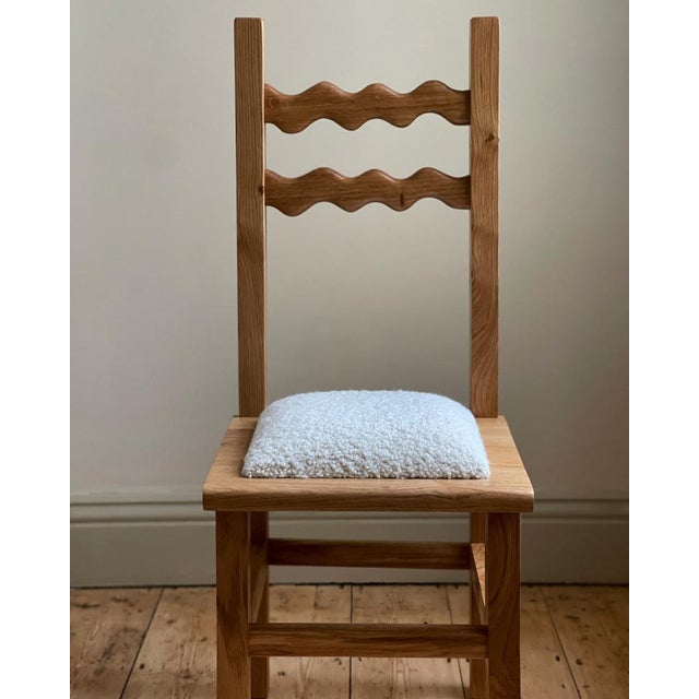 Sunday Chair, Oak and Cream Bouclé Fosfeen, United Kingdom Contemporary chair from the Sunday Collection, designed and...