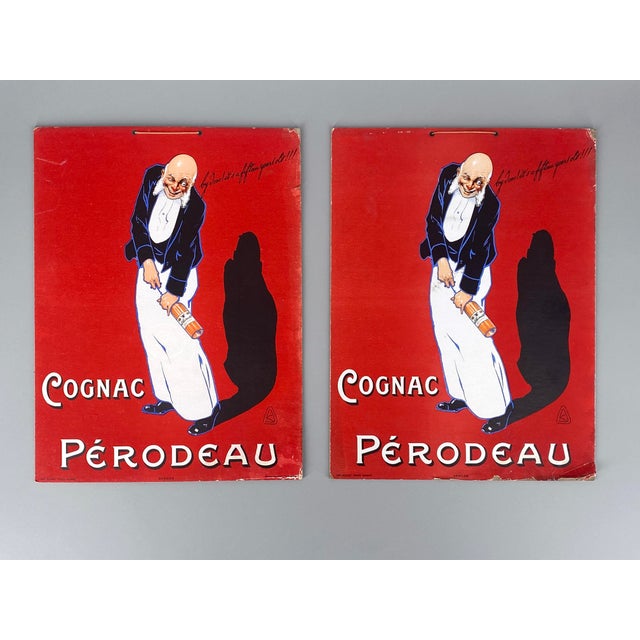 A poster * An advertising poster * for Pérodeau Cognac * A high-quality lithograph * Mounted on cardboard, with a damaged...