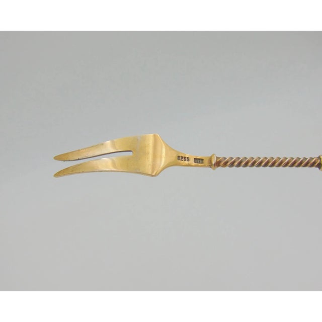 Metal Early 20th Century Plique a Jour Enamel and Silver Gilt Utensils by J. Tostrup and Johan Kjaerland- Set of 3 For Sale - Image 7 of 10