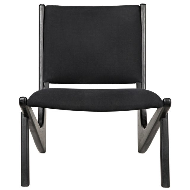 Noir NOIR Boomerang Chair, Charcoal Black For Sale - Image 4 of 8