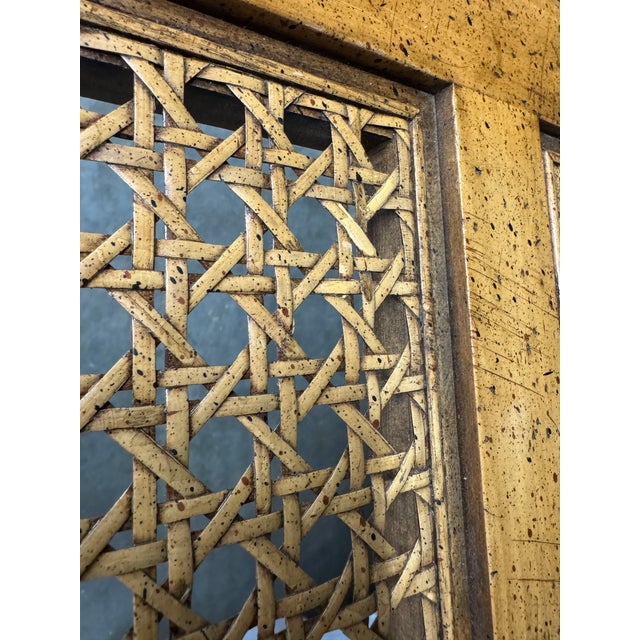 Late 20th Century Mid-Century Modern Sculptural Wood and Cane Console Table For Sale - Image 12 of 12