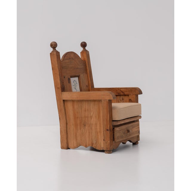 Mid-Century Modern Spanish Pine Chalet Chairs, 1960s, Set of 2 For Sale - Image 3 of 12