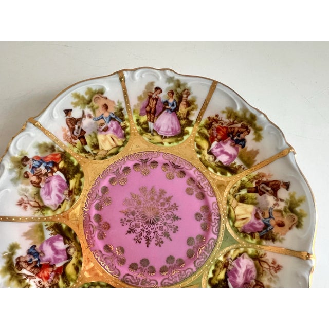 Vintage Pink Love Story Tea Cup and Saucer by JKW Decor Carlsbad of Germany For Sale In West Palm - Image 6 of 10