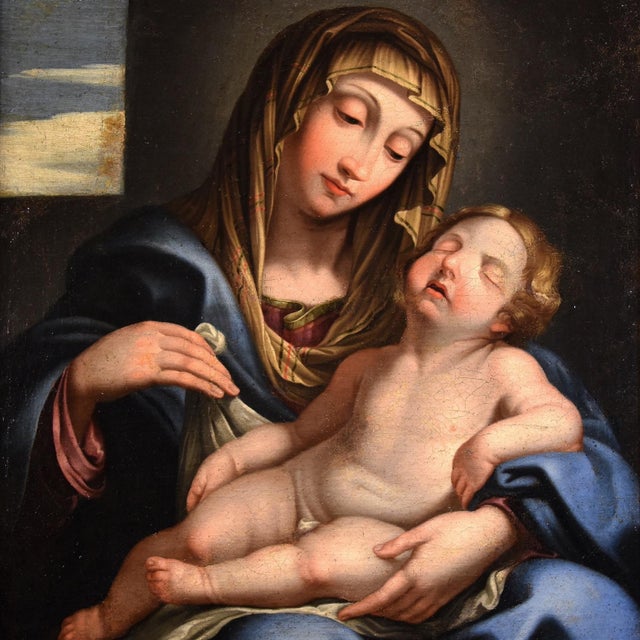 Giovan Battista Salvi, known as "il Sassoferrato" (1609 - 1685) Circle/Workshop Madonna with the Sleeping Child Oil on...