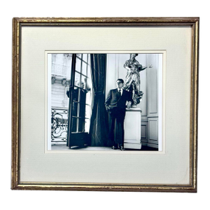 Reproduction Black & White Print of Yves Saint Laurent & Pierre Bergé, Paris 1996 Photographed by Helmut Newton