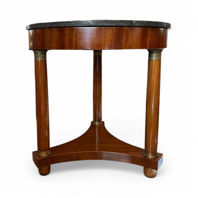 Empire Style Mahogany and Marble Side Table For Sale - Image 4 of 10