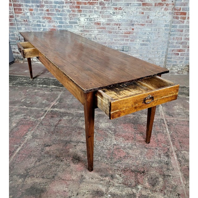 French Country 19th Century French Country Farm 98" Large Dining Table For Sale - Image 3 of 12