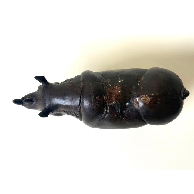 Handcrafted Bronze Rhinoceros Sculpture, 1960s For Sale - Image 4 of 15