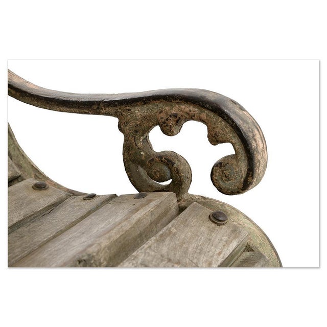 Cast Iron and Wood Garden Bench For Sale - Image 5 of 6