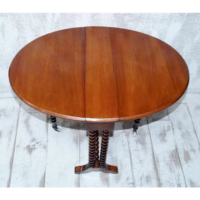 Brown Bobbin Turned Table in Walnut, 1880 For Sale - Image 8 of 8