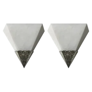 Alabaster French Art Deco Sconces - a Pair