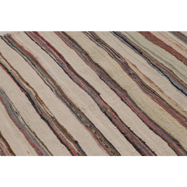 1950s Vintage Persian Tribal Kilim, Polychromatic Striped Patterns - Rug & Kilim For Sale - Image 5 of 10
