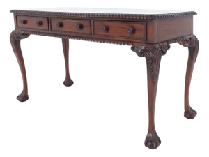 Chippendale Revival Console Table in Mahogany with Ball and Claw Feet, 1920s