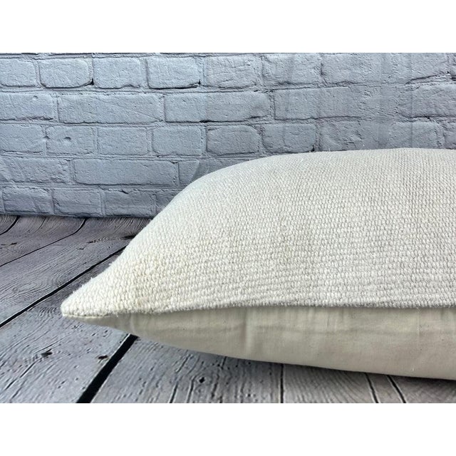 16 x 24 Hemp Pillow Turkish Cushion Natural White Pillow Cushion Cover For Sale - Image 4 of 4