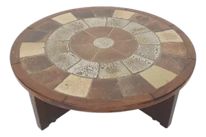 Stone and Oak Coffee Table by Tue Poulsen for Haslev Furniture, Denmark, 1960s