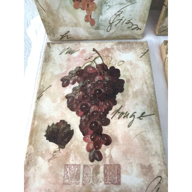1990s Vintage Vineyard Grape Canvas Prints, Set of 4 For Sale - Image 5 of 7