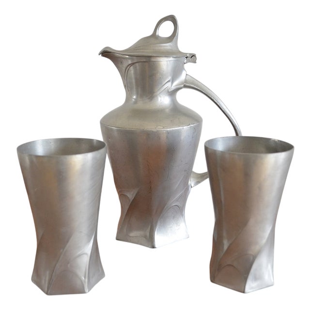 Jug and Cup Set from Kayser Zinn, 1960s, Set of 3 For Sale