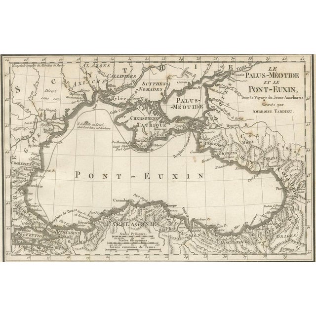 Ancient Black Sea Map, Pontus Euxinus and Sea of ​​Azov from Ambroise Tardieu, 1825 For Sale - Image 6 of 11