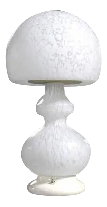 Textured Milk Glass Mushroom Table Lamp