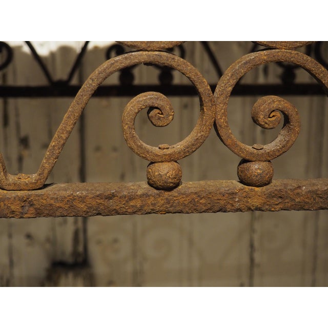 Antique French Cast and Wrought Iron Console Table With Rouge Griotte Marble Top, 19th Century For Sale - Image 18 of 18