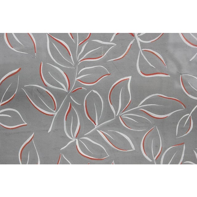 Early 20th Century Modern Grey and Orange Geometric Abstract Leaf Pattern Painting by John Little For Sale In Houston - Image 6 of 12