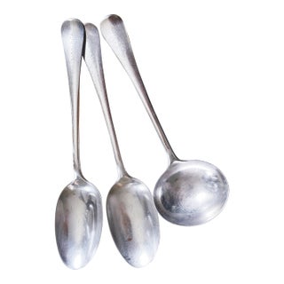 Set of 3 Antique Silver Plated Tiffany & Co Serving Spoons From Casa Rita For Sale