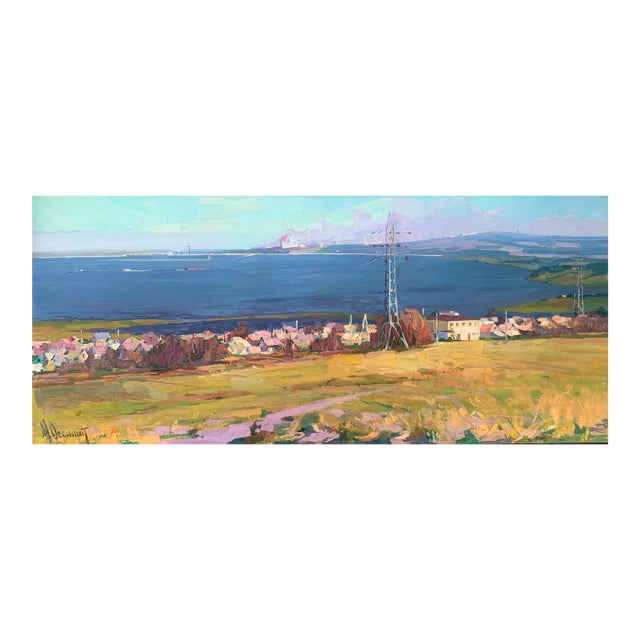 Impressionist River Landscape Oil Painting, 1970s For Sale