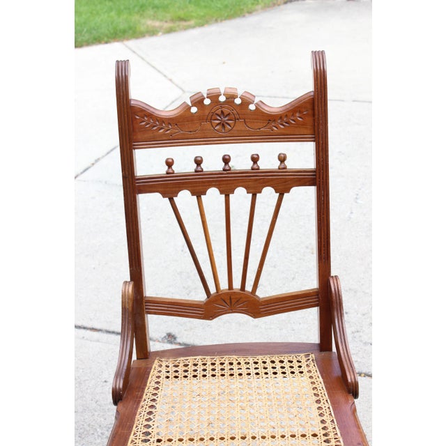 Brown Antique 19th C. Bobbin Turned Leg Spindle Hand Cane Carved Chair For Sale - Image 8 of 9