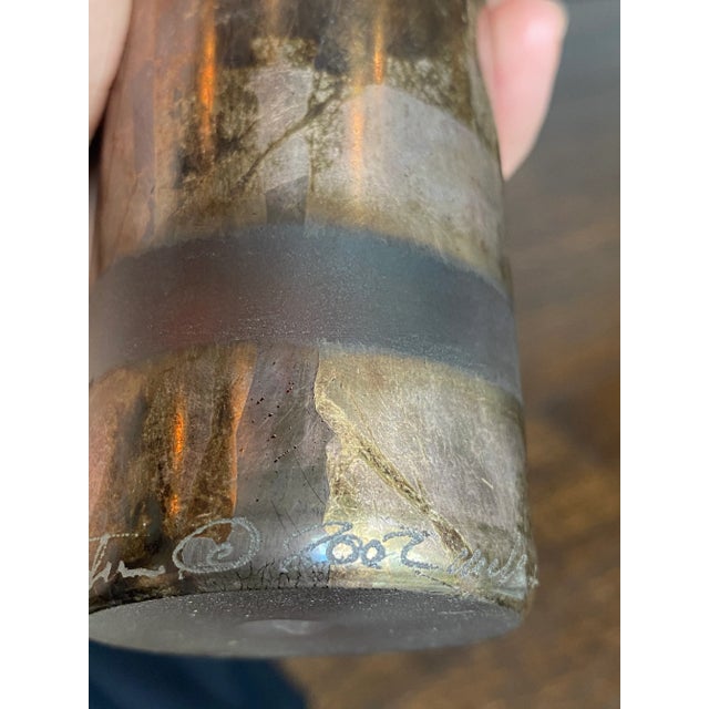 1990s 1990's Contemporary Glass Bud Vase With Gold Leaf For Sale - Image 5 of 8