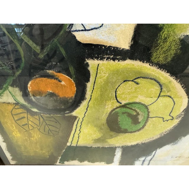 Gaetano d'Amico, Cubist Still Life, Oil and Pastel on Paper For Sale - Image 3 of 7