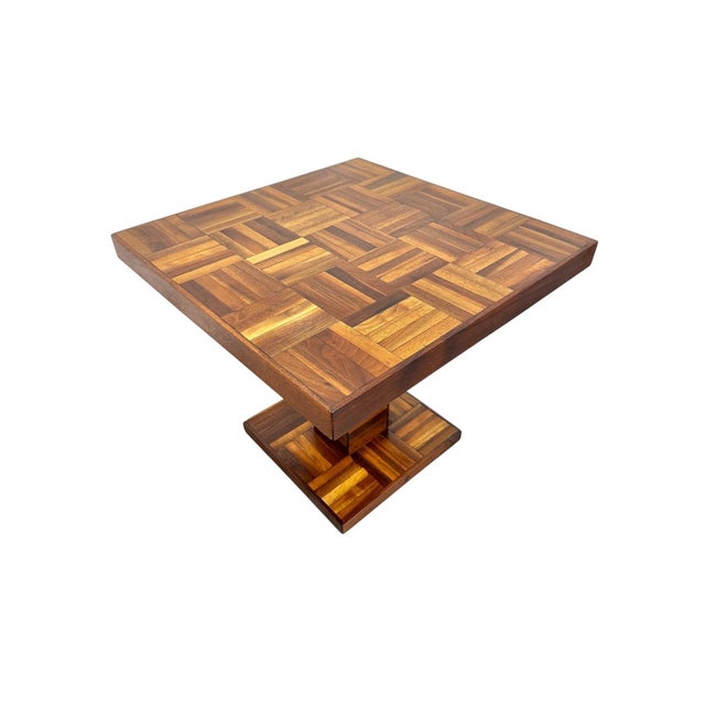 Mid-Century Modern Mid-Century Modern Butcher Block Parquet Side Table For Sale - Image 3 of 6