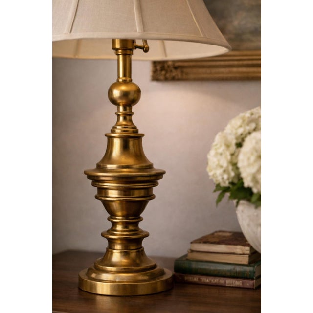 Vintage Solid Brass Table Lamps by Stiffel - a Pair For Sale In Los Angeles - Image 6 of 8
