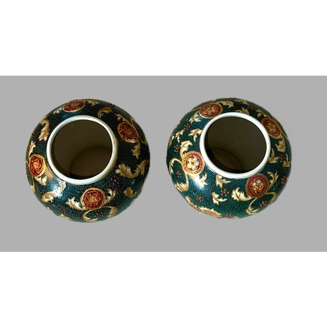 Satsuma Temple Jars - A Pair For Sale - Image 4 of 11