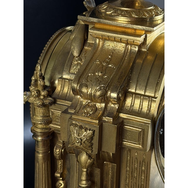 French Napoleon III Gilt Bronze Clock Garniture with Japy Frères Movement, France, Set of 3 For Sale - Image 10 of 18