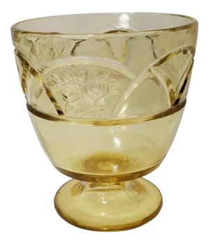 1930s Federal Glass Rosemary Amber Open Sugar