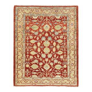 Vintage Circa 1990 Red Traditional Wool Rug - 4'5 X 5'5 For Sale