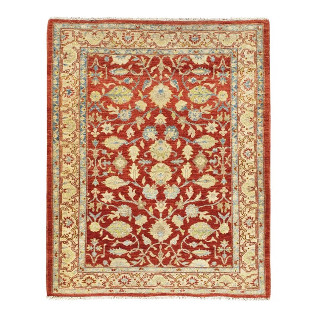 Vintage Circa 1990 Red Traditional Wool Rug - 4'5 X 5'5 For Sale