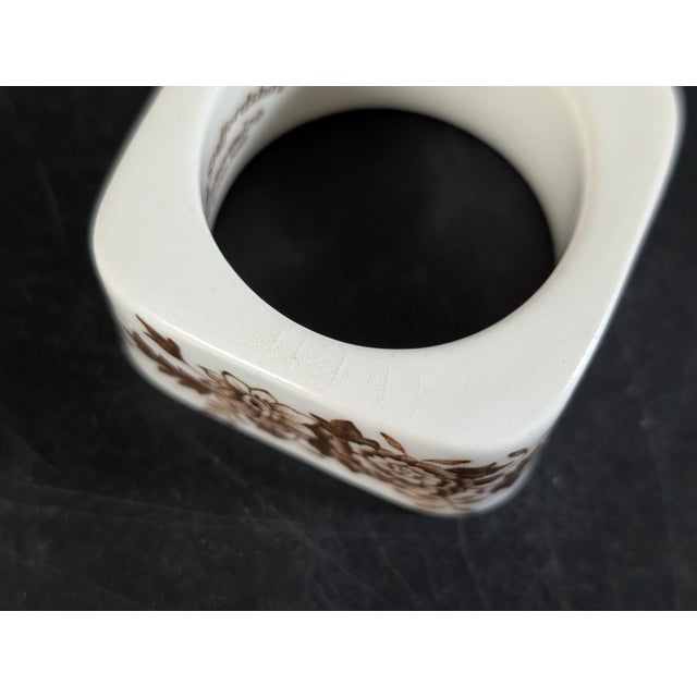 Mid 20th Century Royal Staffordshire Tonquin Brown Ceramic Napkin Rings - Set of Three For Sale - Image 4 of 4