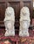 Classic and substantial, this pair of American-made cast concrete lion statues dates to the 1940s and embodies the...