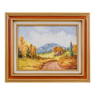 Vintage Oil Painting Landscape by Frances Wyckoff For Sale