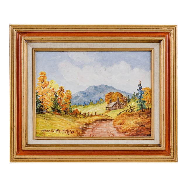 Vintage Oil Painting Landscape by Frances Wyckoff For Sale