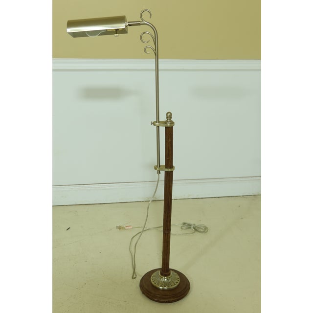 Metal Bamboo Form Decorator Floor Reading Lamp For Sale - Image 7 of 7