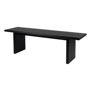 Halsmstad 64 in. W Wood Dining Bench, Black For Sale