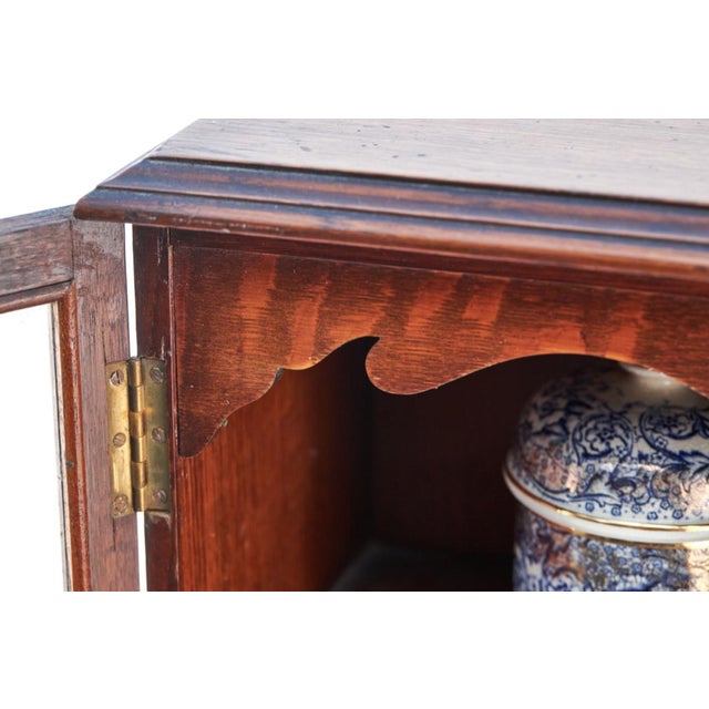 Brown Antique Oak Smokers Cabinet, 1900 For Sale - Image 8 of 11