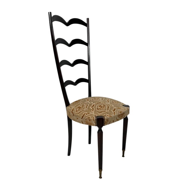 Paolo Buffa Mid-Century Modern High Back Side Chair from Paolo Buffa, 1950s For Sale - Image 4 of 13