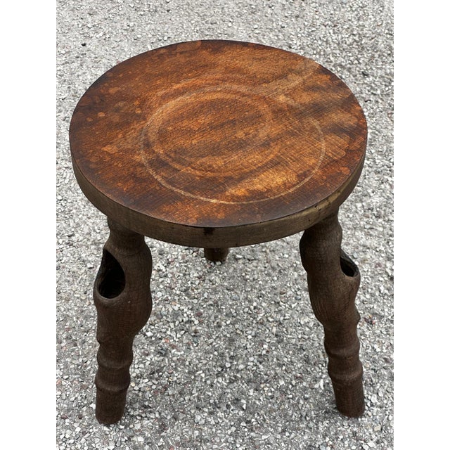Sculptural Tripod Stool by Gabriel Lucas, Brittany, 1970 For Sale - Image 12 of 18