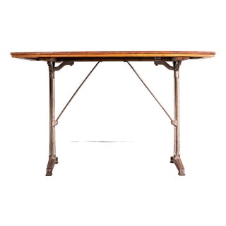 French Cast Base Small Dining Table, 1930s For Sale