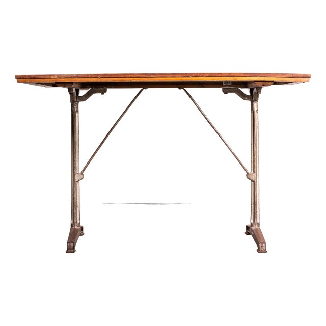 French Cast Base Small Dining Table, 1930s For Sale