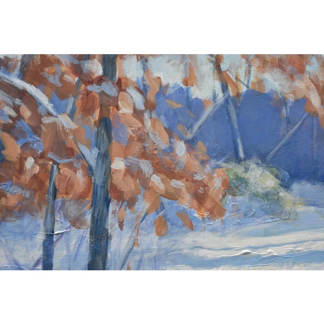 Stephen Remick "Snowy Path by the Beech Tree" Contemporary Acrylic Painting by Stephen Remick, Framed For Sale - Image 4 of 11